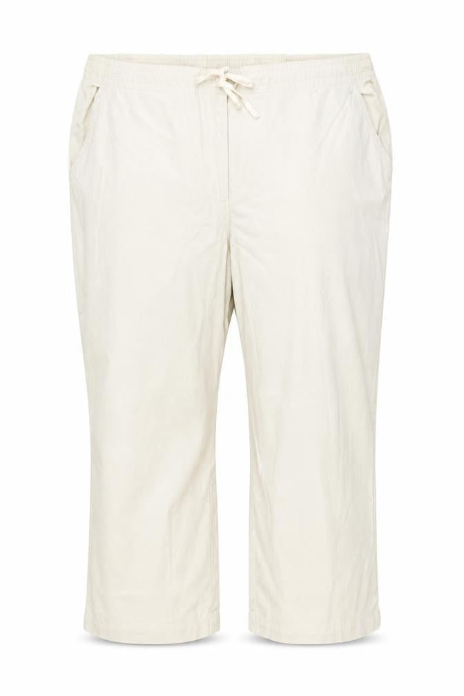 Front view of JDV women’s beige cotton trousers, size UK 18, regular zip