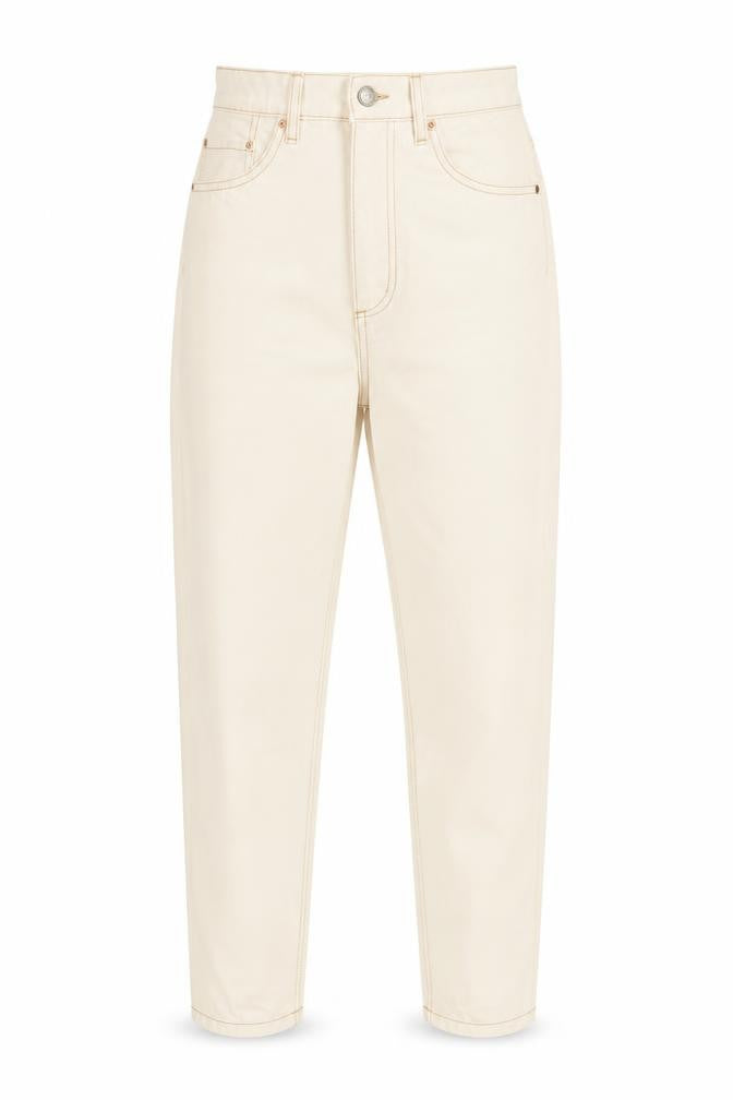 ASOS Womens Ivory Cotton Tapered Jeans Size 28 in Regular Zip
