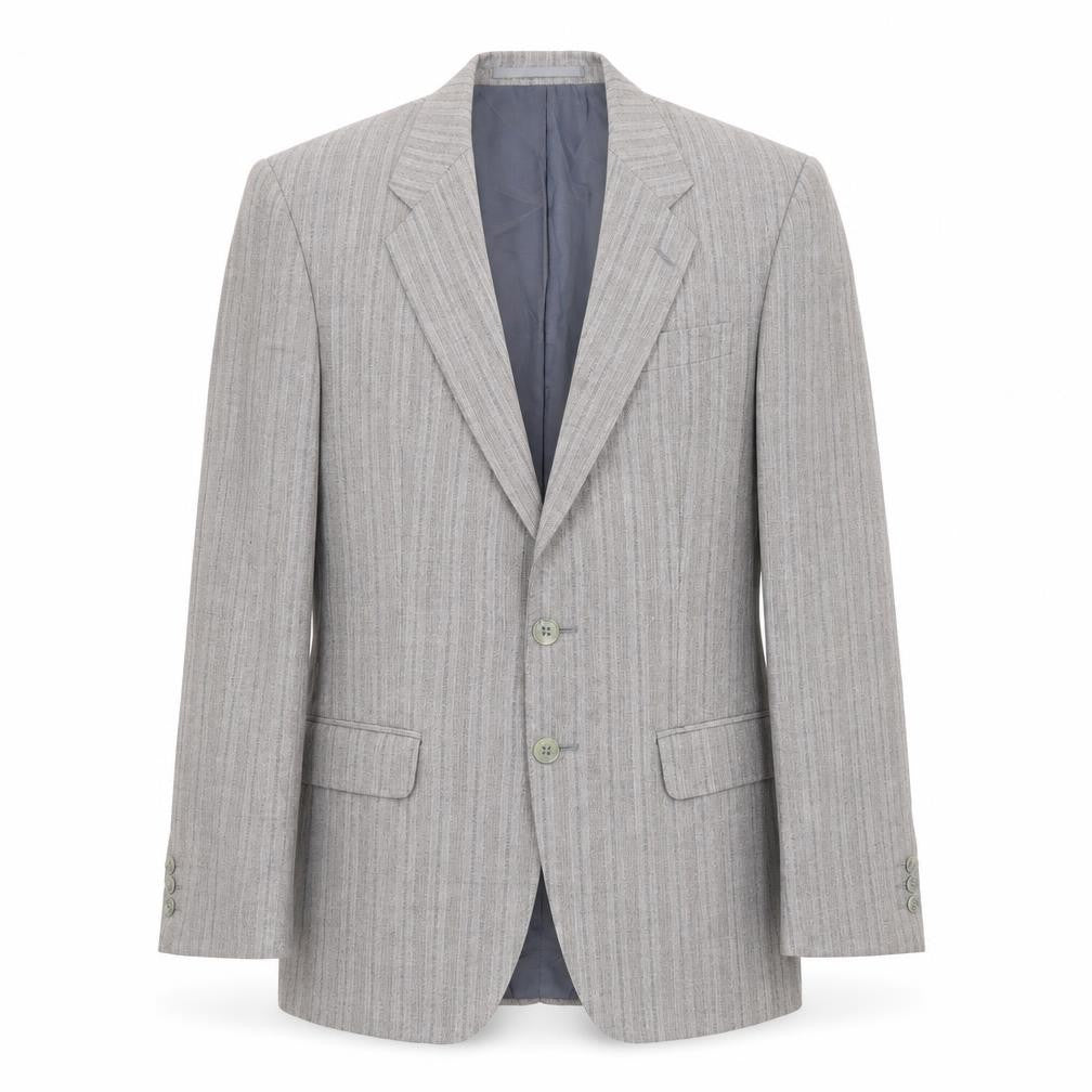 Gurtex Mens Grey Striped Polyester Jacket Suit Jacket Size 38 Regular