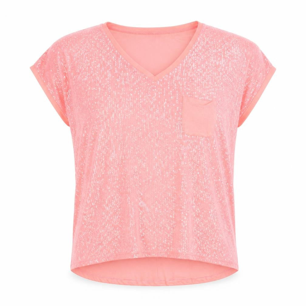 Next Womens Pink Viscose Basic Blouse Size 8 V-Neck