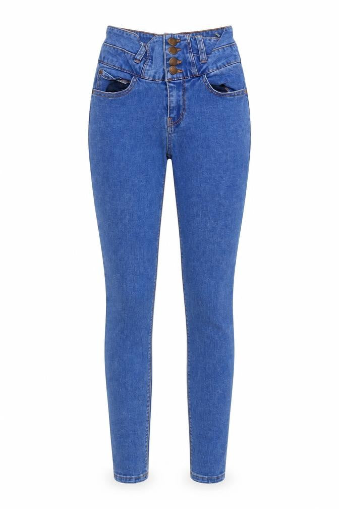New Look Womens Blue Cotton Skinny Jeans Size 6 Regular Zip