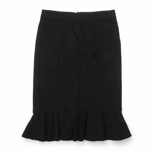 CC Womens Black Viscose Trumpet Skirt Size 10 Zip