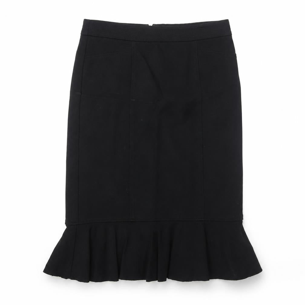 CC Womens Black Viscose Trumpet Skirt Size 10 Zip