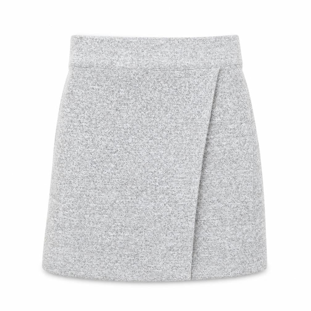 Front view of Gap women’s grey polyester a-line skirt size 2xs
