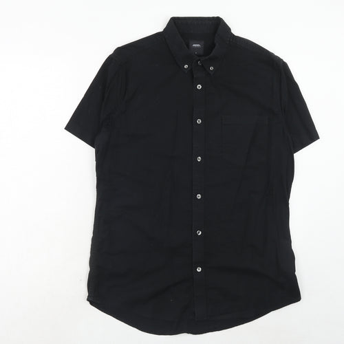Burton Mens Black Cotton Button-Up Size L Collared Button
