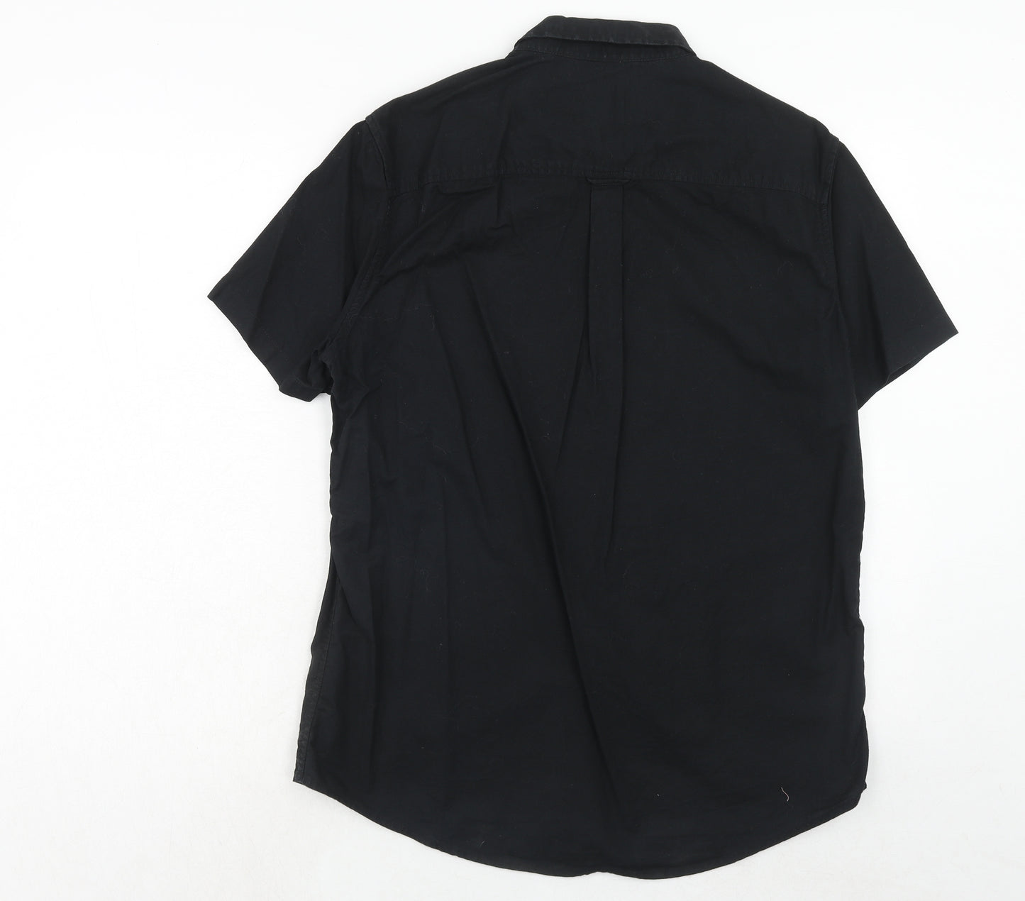 Burton Mens Black Cotton Button-Up Size L Collared Button
