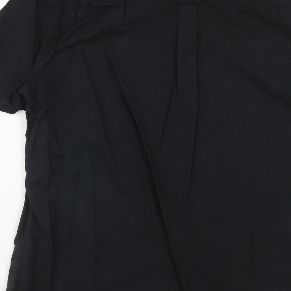 Burton Mens Black Cotton Button-Up Size L Collared Button