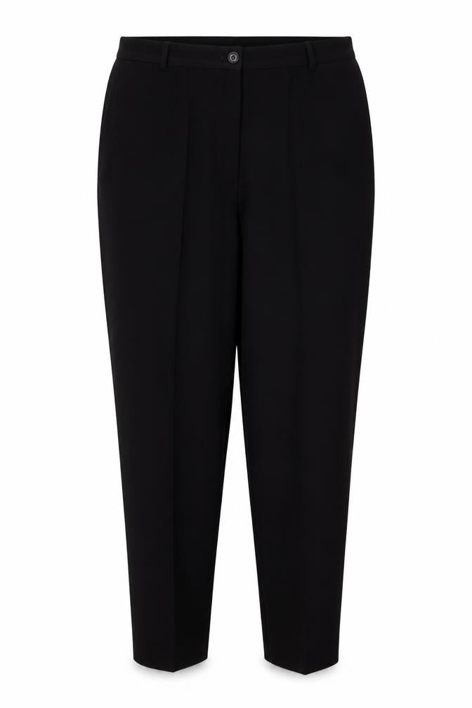 Front view of Bianca women’s black polyester trousers, size UK 14, regular zip