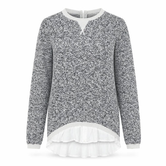 Front view of Next women’s grey round neck cotton jumper, size UK 10