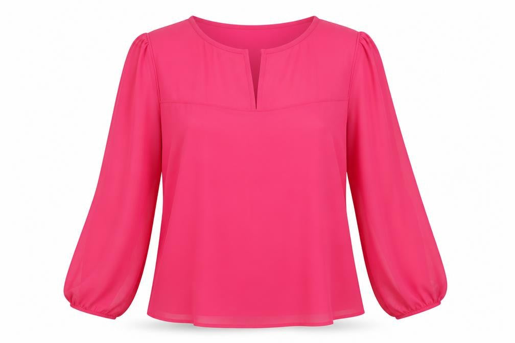 Gap Womens Pink Polyester Basic Blouse Size L Round Neck