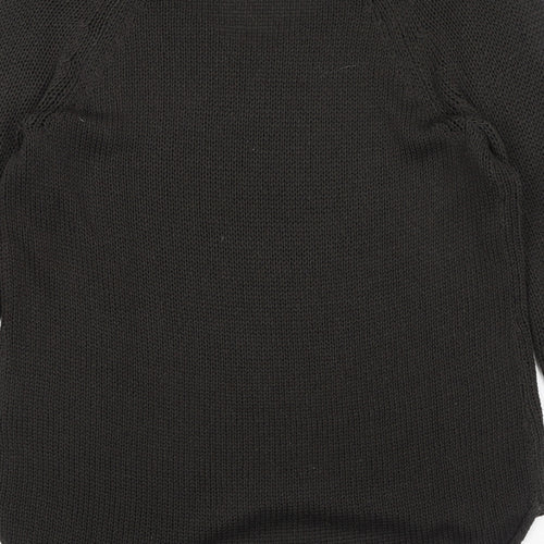 H&M Womens Brown V-Neck Acrylic Pullover Jumper Size M