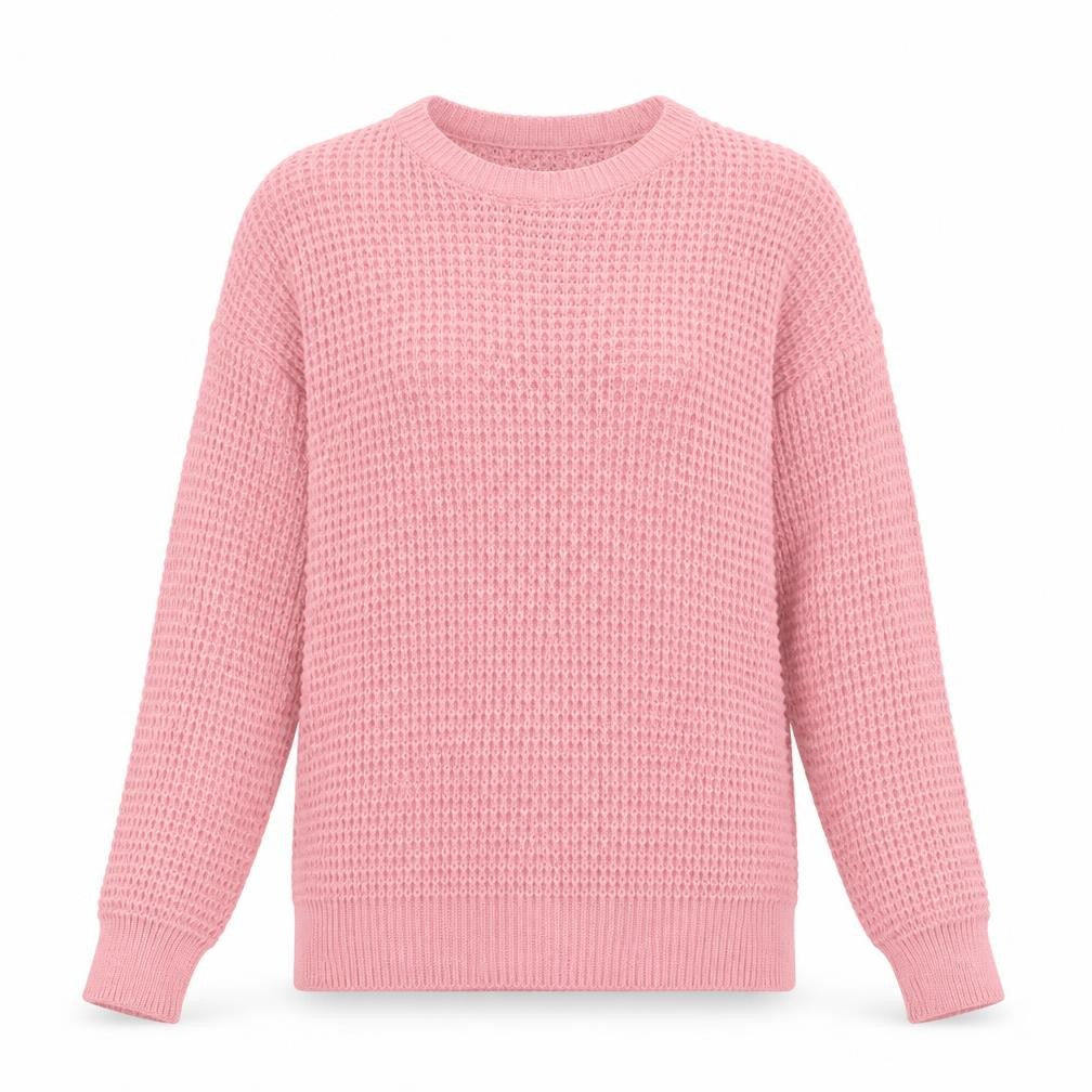 Daisy Street Womens Pink Round Neck Acrylic Pullover Jumper Size XS