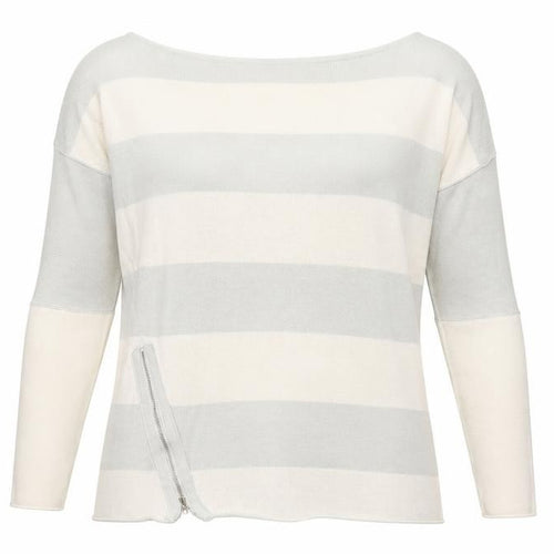 Hunkydory Womens Green Boat Neck Striped 100% Cotton Pullover Jumper Size XS