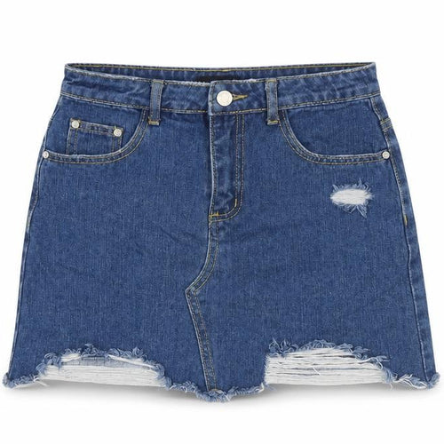 Missguided Womens Blue Cotton Mini Skirt Size 27 in Zip