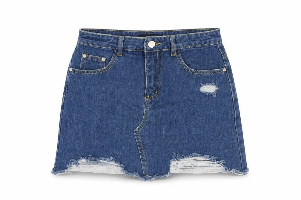 Missguided Womens Blue Cotton Mini Skirt Size 27 in Zip
