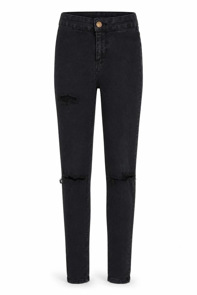 New Look Womens Black Cotton Skinny Jeans Size 6 Regular Zip