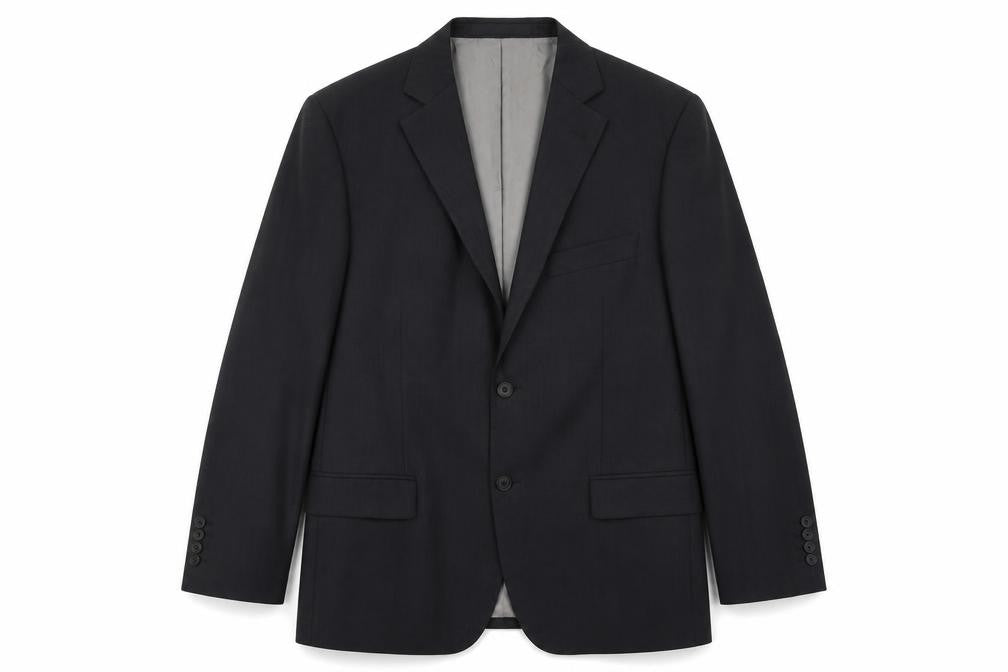 Front view of Marks & Spencer men’s grey wool jacket suit jacket, size 40, regular