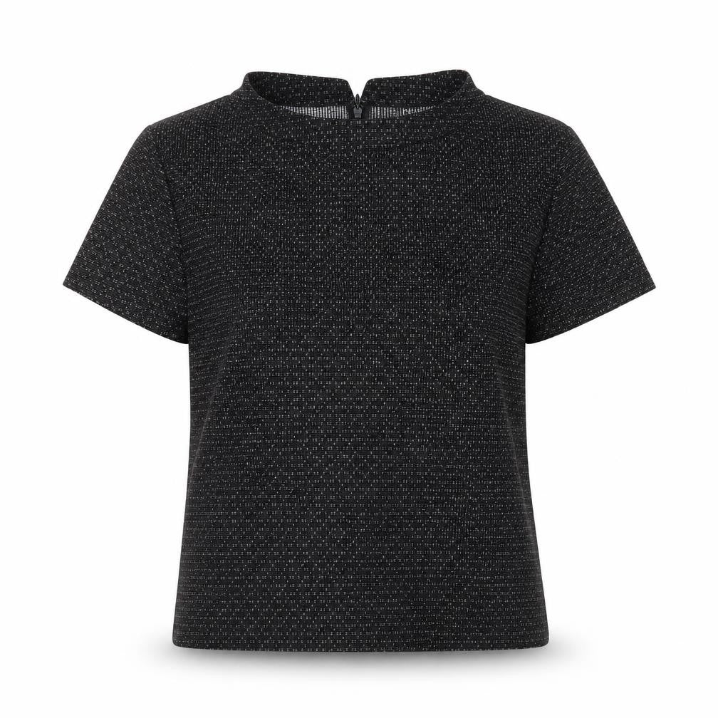 Front view of Next women’s black viscose basic t-shirt, size UK 8, round neck