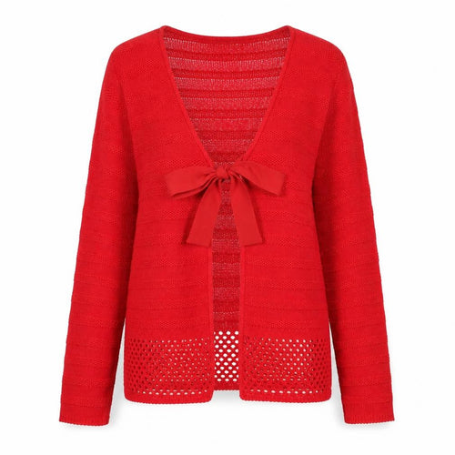 Editions Womens Red V-Neck Acrylic Cardigan Jumper Size M