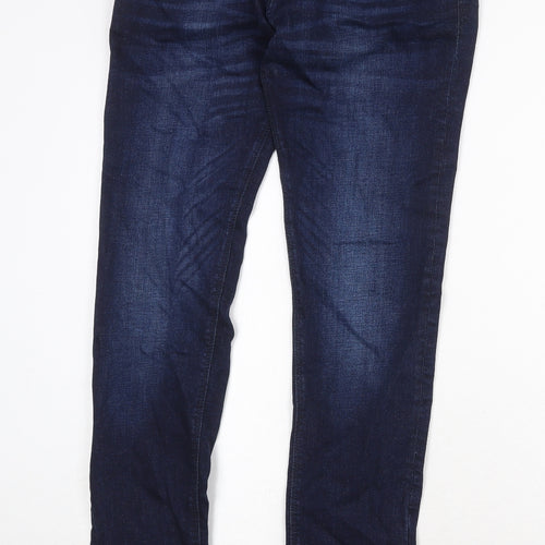Pull&Bear Mens Blue Cotton Skinny Jeans Size 32 in Regular Zip