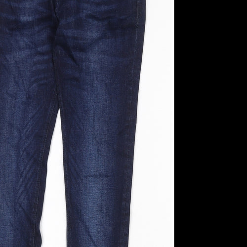 Pull&Bear Mens Blue Cotton Skinny Jeans Size 32 in Regular Zip