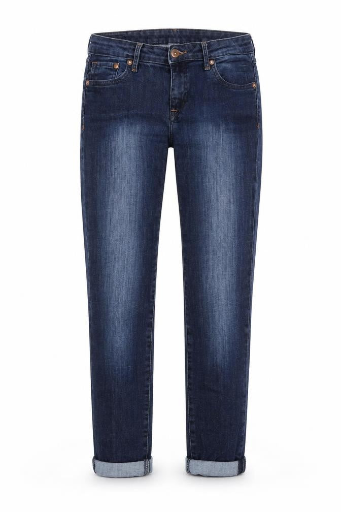 H&M Womens Blue Cotton Straight Jeans Size 31 in Regular Zip