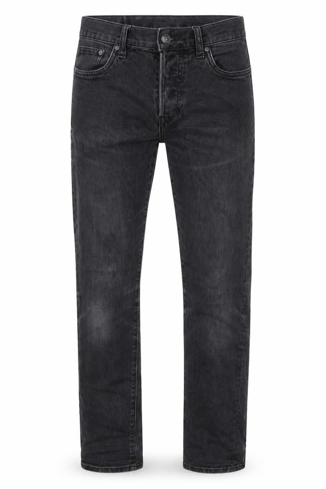 H&M Mens Black Cotton Straight Jeans Size 30 in Slim Button