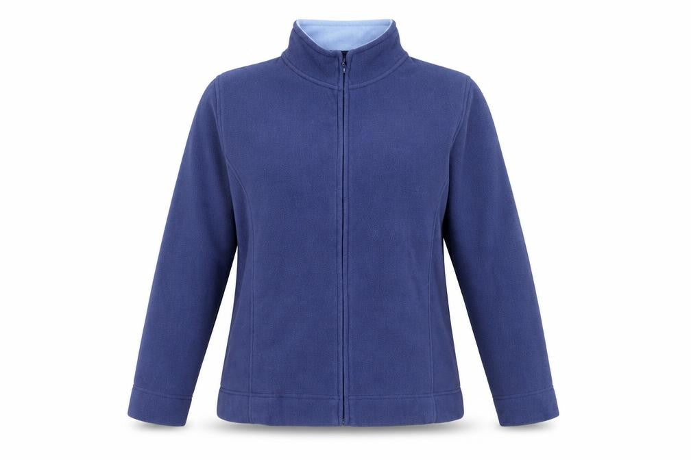 Front view of EWM women’s purple jacket, size UK 18, zip