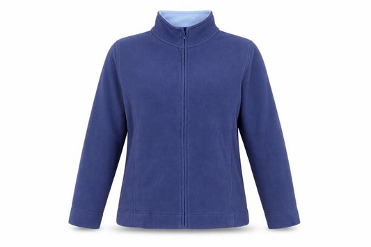 Front view of EWM women’s purple jacket, size UK 18, zip