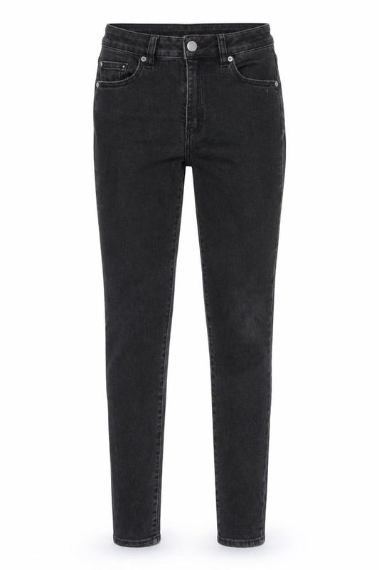 Front view of Rollas women’s black cotton skinny jeans, size UK 4, regular zip