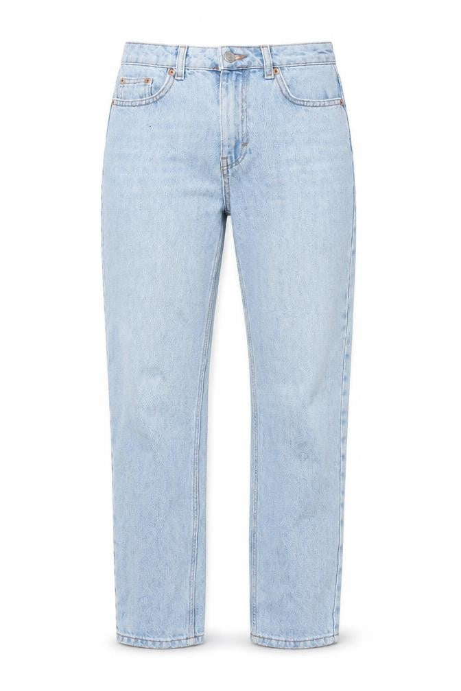 Topshop Womens Blue Cotton Straight Jeans Size 6 L30 in Regular Zip