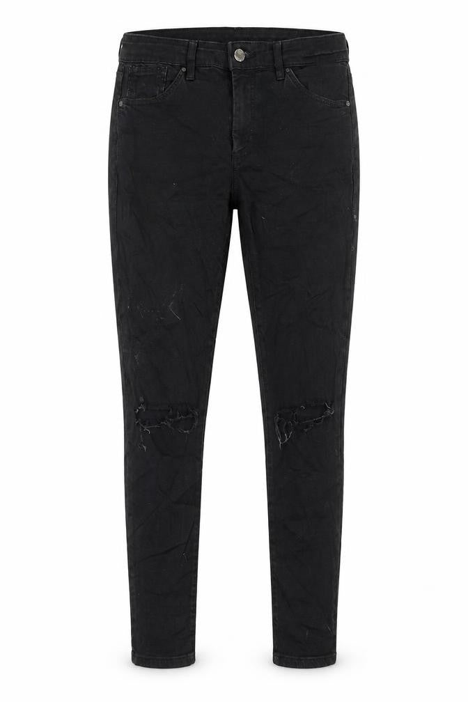 Topshop Womens Black Cotton Skinny Jeans Size 28 in L30 in Regular Zip