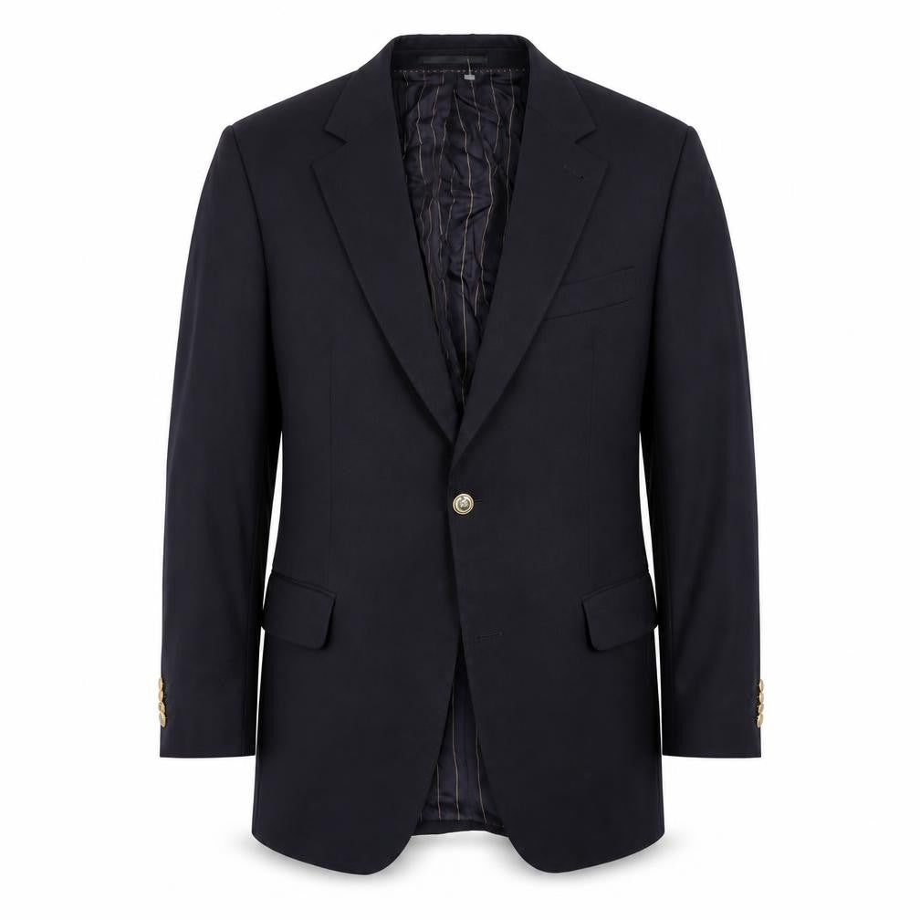 Front view of Carl Gross men’s black wool jacket suit jacket, size 40, regular