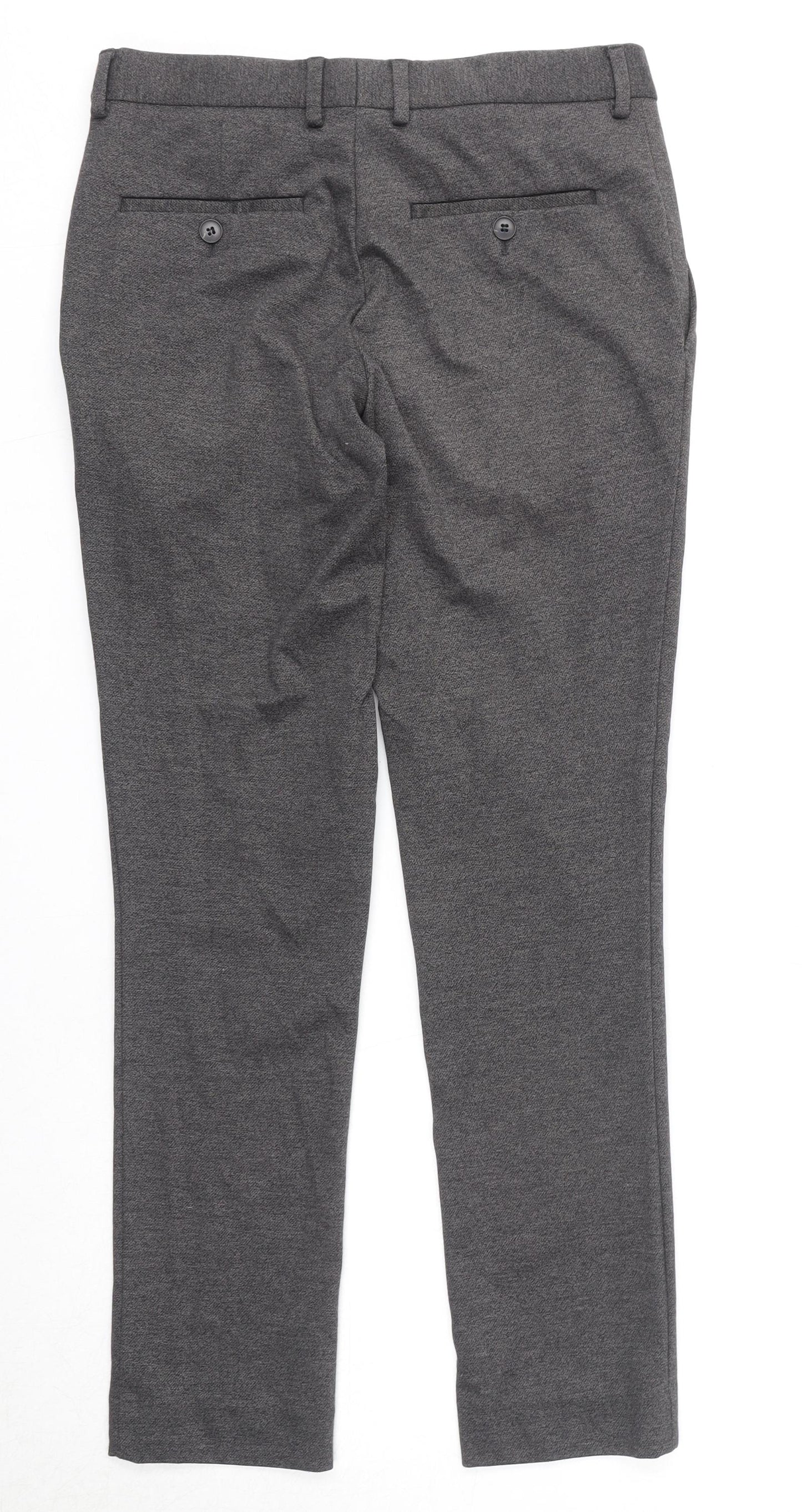 River Island Mens Grey Viscose Dress Pants Trousers Size 28 in Regular Zip