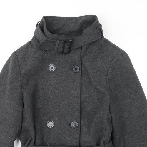 Pk Clothing Womens Grey Pea Coat Coat Size 16 Button