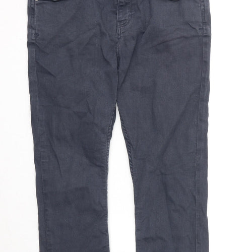 Fat Face Womens Blue Cotton Straight Jeans Size 14 Regular Zip