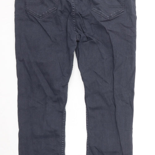 Fat Face Womens Blue Cotton Straight Jeans Size 14 Regular Zip