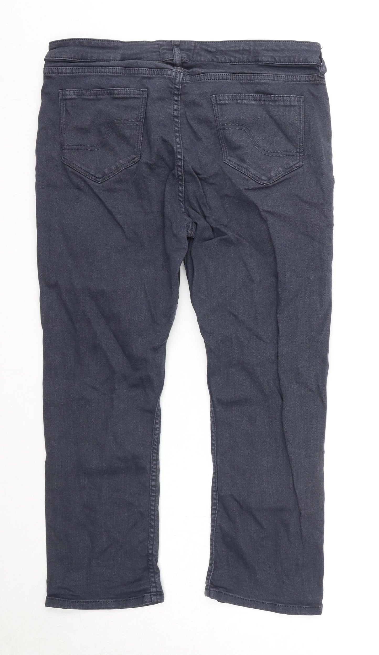 Fat Face Womens Blue Cotton Straight Jeans Size 14 Regular Zip