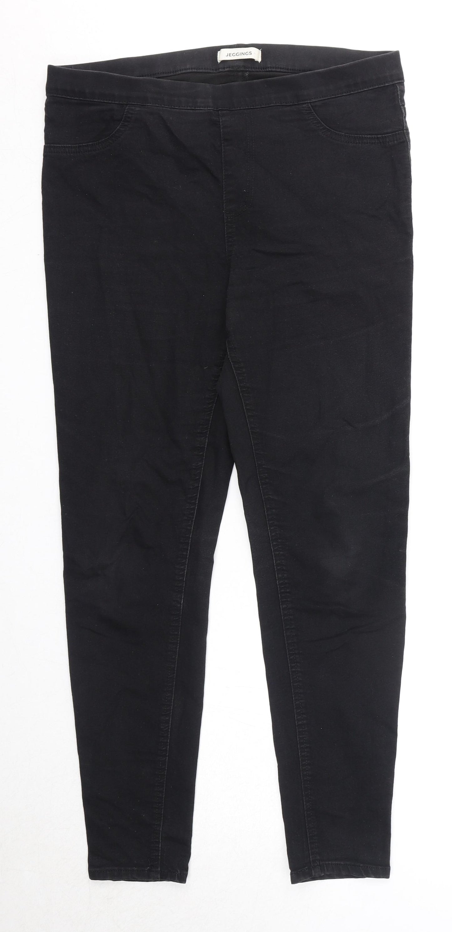 Marks and Spencer Womens Black Cotton Jegging Jeans Size 14 Regular