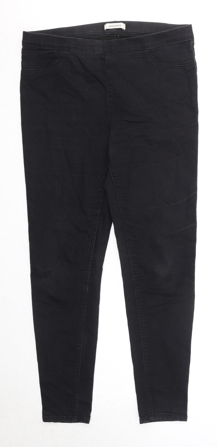 Marks and Spencer Womens Black Cotton Jegging Jeans Size 14 Regular
