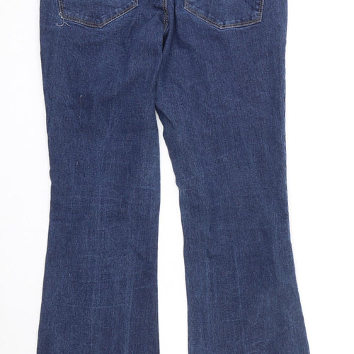 Dorothy Perkins Womens Blue Cotton Flared Jeans Size 10 Regular Zip
