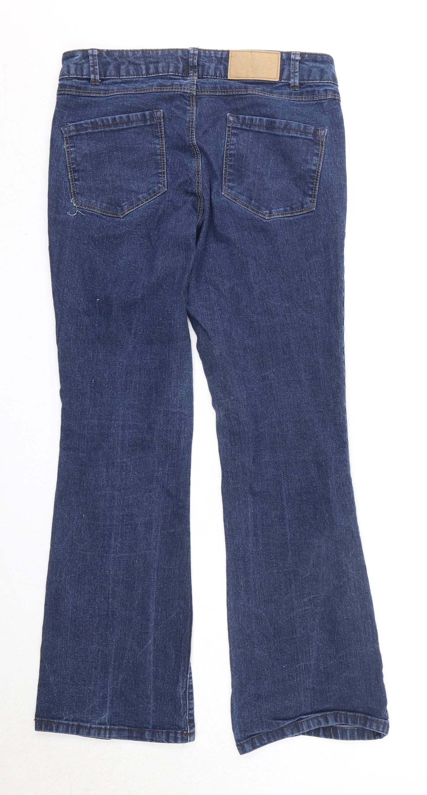 Dorothy Perkins Womens Blue Cotton Flared Jeans Size 10 Regular Zip