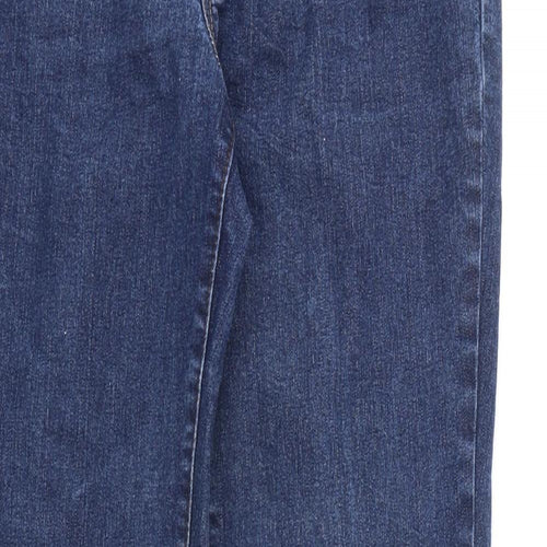 Dorothy Perkins Womens Blue Cotton Flared Jeans Size 10 Regular Zip