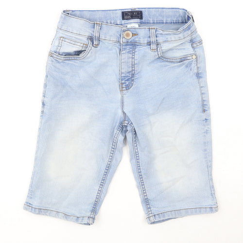 NEXT Boys Blue Cotton Bermuda Shorts Size 12 Years Regular Zip
