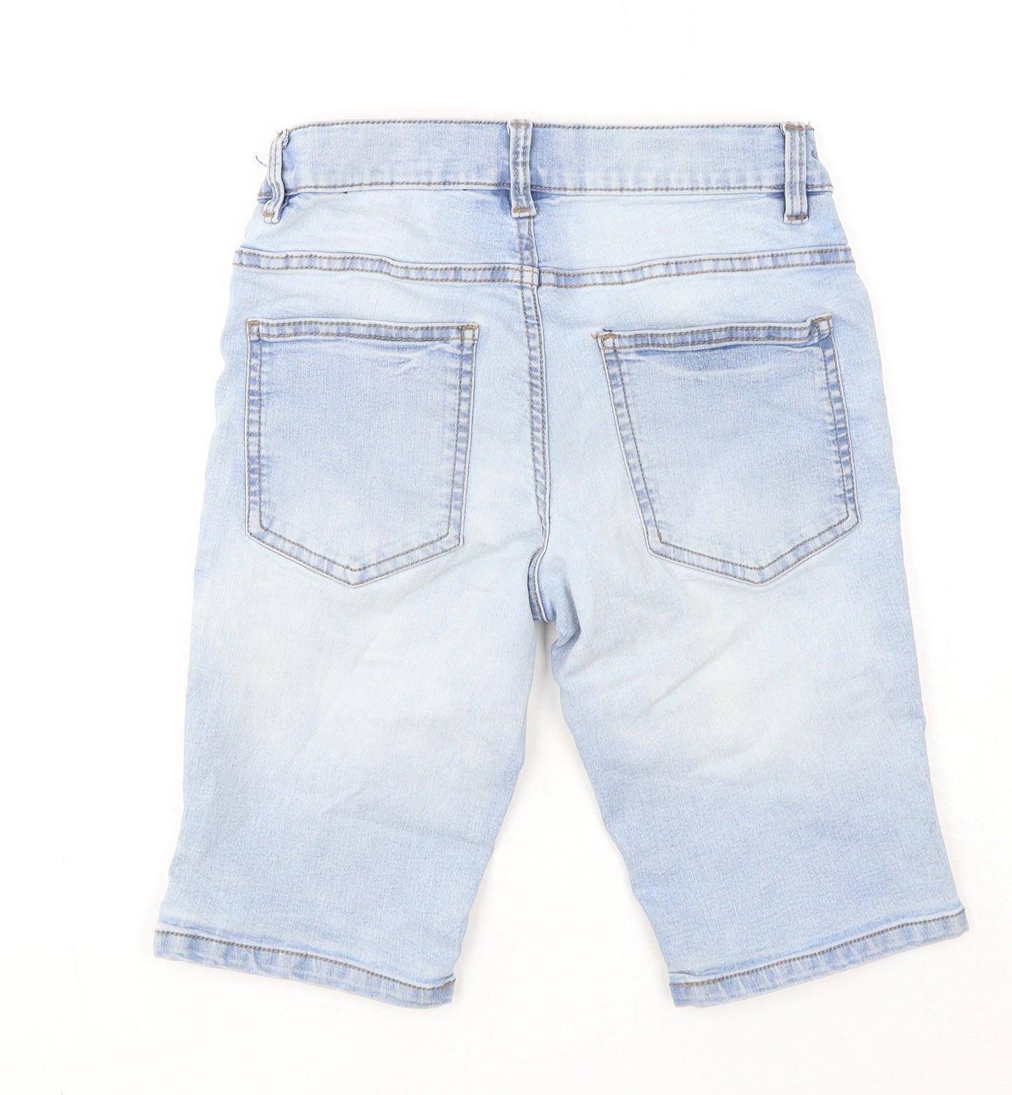 NEXT Boys Blue Cotton Bermuda Shorts Size 12 Years Regular Zip