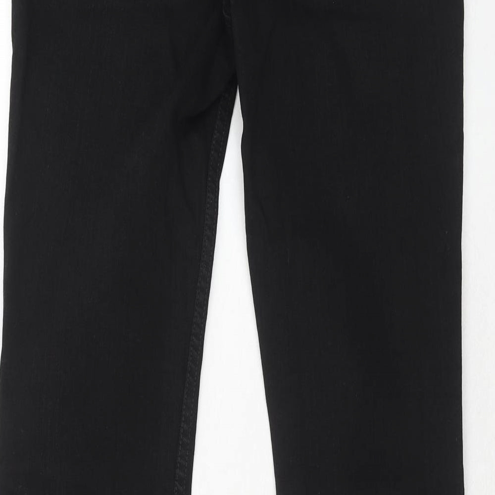 Topshop Womens Black Cotton Flared Jeans Size 28 in L32 in Regular Zip