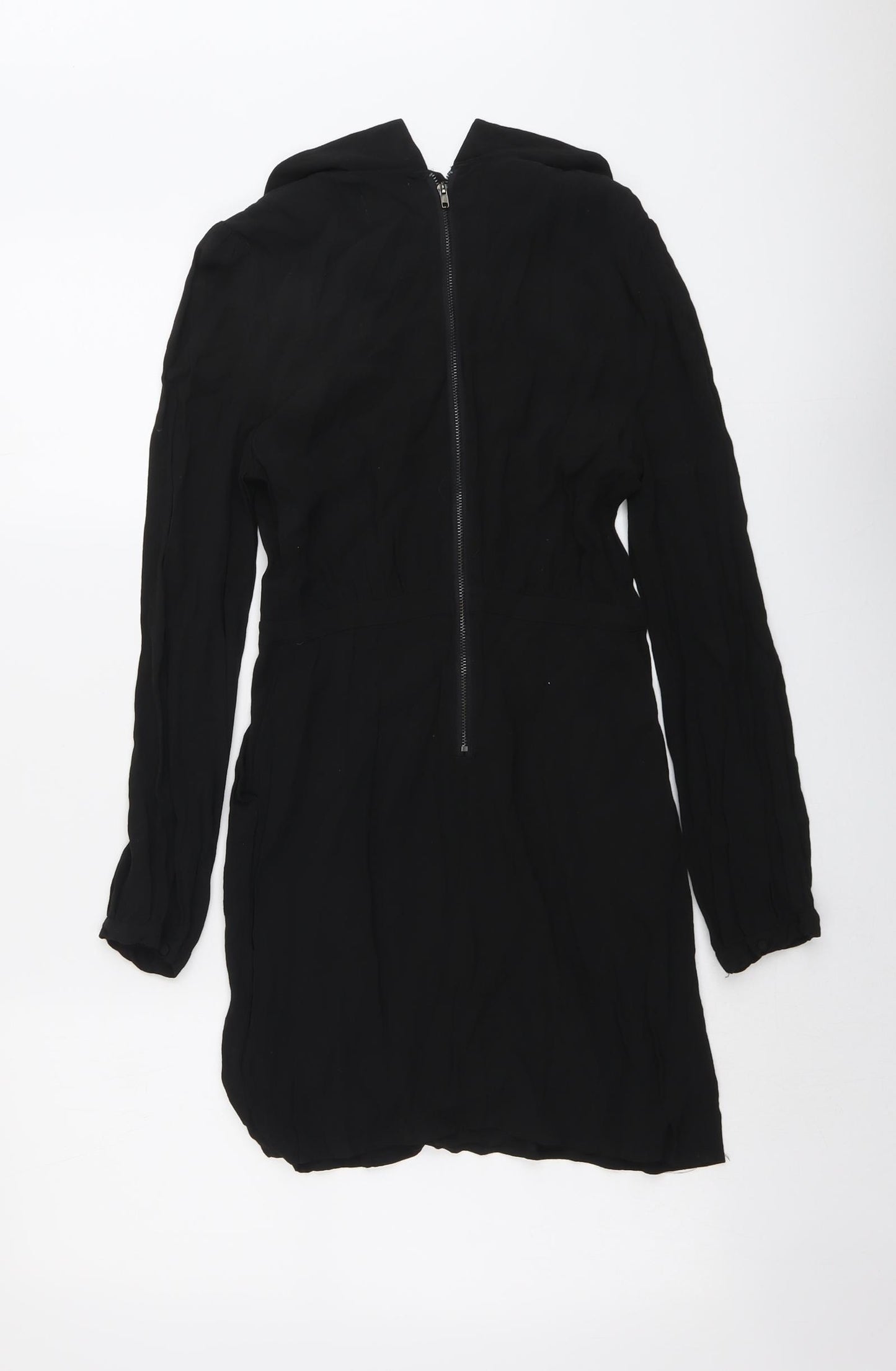 Pins and Needles Womens Black Viscose A-Line Size S Collared Zip