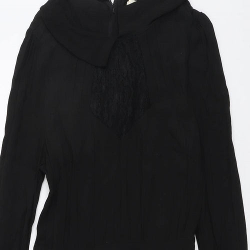Pins and Needles Womens Black Viscose A-Line Size S Collared Zip