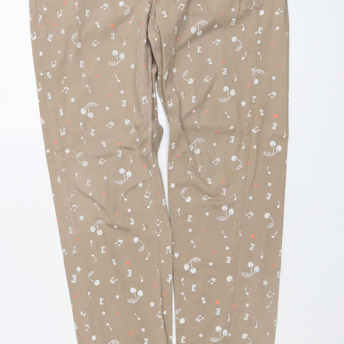 ES Style Womens Brown Cotton Straight Jeans Size 10 L29 in Regular Button