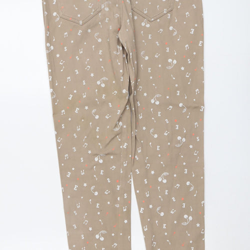 ES Style Womens Brown Cotton Straight Jeans Size 10 L29 in Regular Button